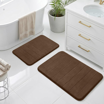 Bathroom Rugs Set 2 Piece Thicker Memory Foam Bath Mat Set Non Slip Quick Dry Ma