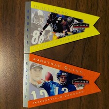 Hines Ward 77 YELLOW & 45 Quinn 1998 Playoff PENNANTS Die-Cut Felt NFL Rookie RC