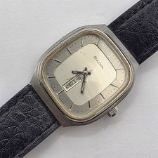 BULOVA TONNEAU BI LEVEL DIAL BOTTOM DAY DATE SS LADIES EU SHIP SERVICED WATCH