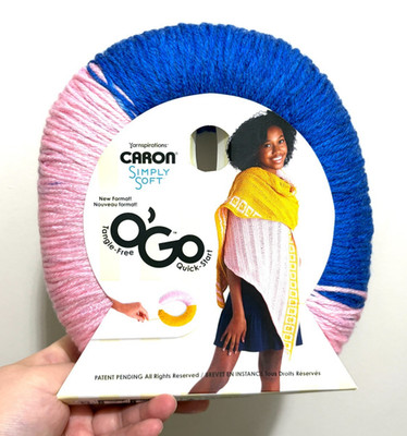 141g CARON Simply Soft O'GO: Royal Blue / Soft Pink