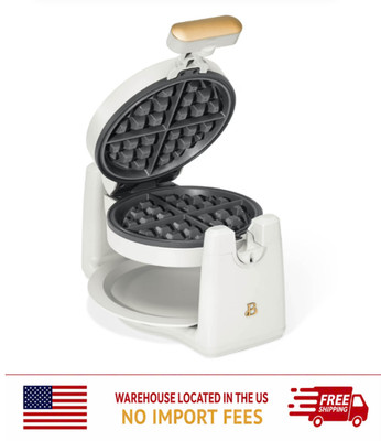 Beautiful Rotating Belgian Waffle Maker, White Icing by Drew Barrymore