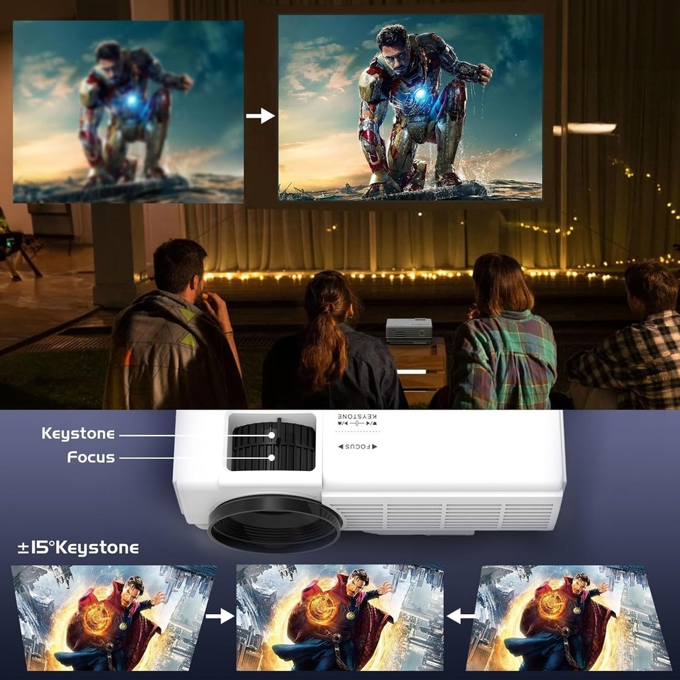 YOOYAA Mini Projector XR11 Portable Boxed with Remote - HDMI USB PC ...