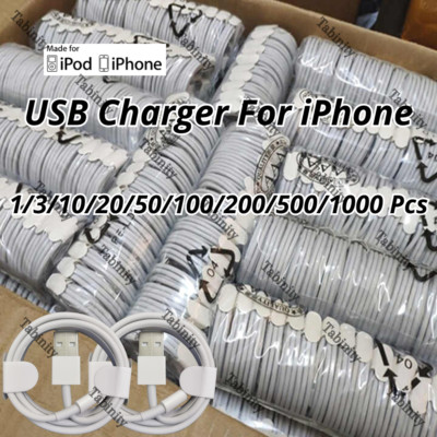 For iPhone 14 13 12 11 Pro XR XS X 8 7 6 3/6Ft USB Charger Cable Cord Bulk Lot