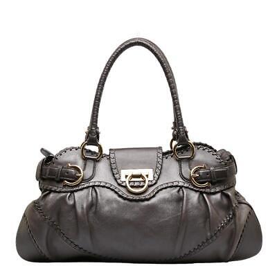 ハンドバッグ Ferragamo Leather Handbag With Draped Details Secured By Min Salvatore Ferragamo Authentic Gancini Marissa Shoulder Bag