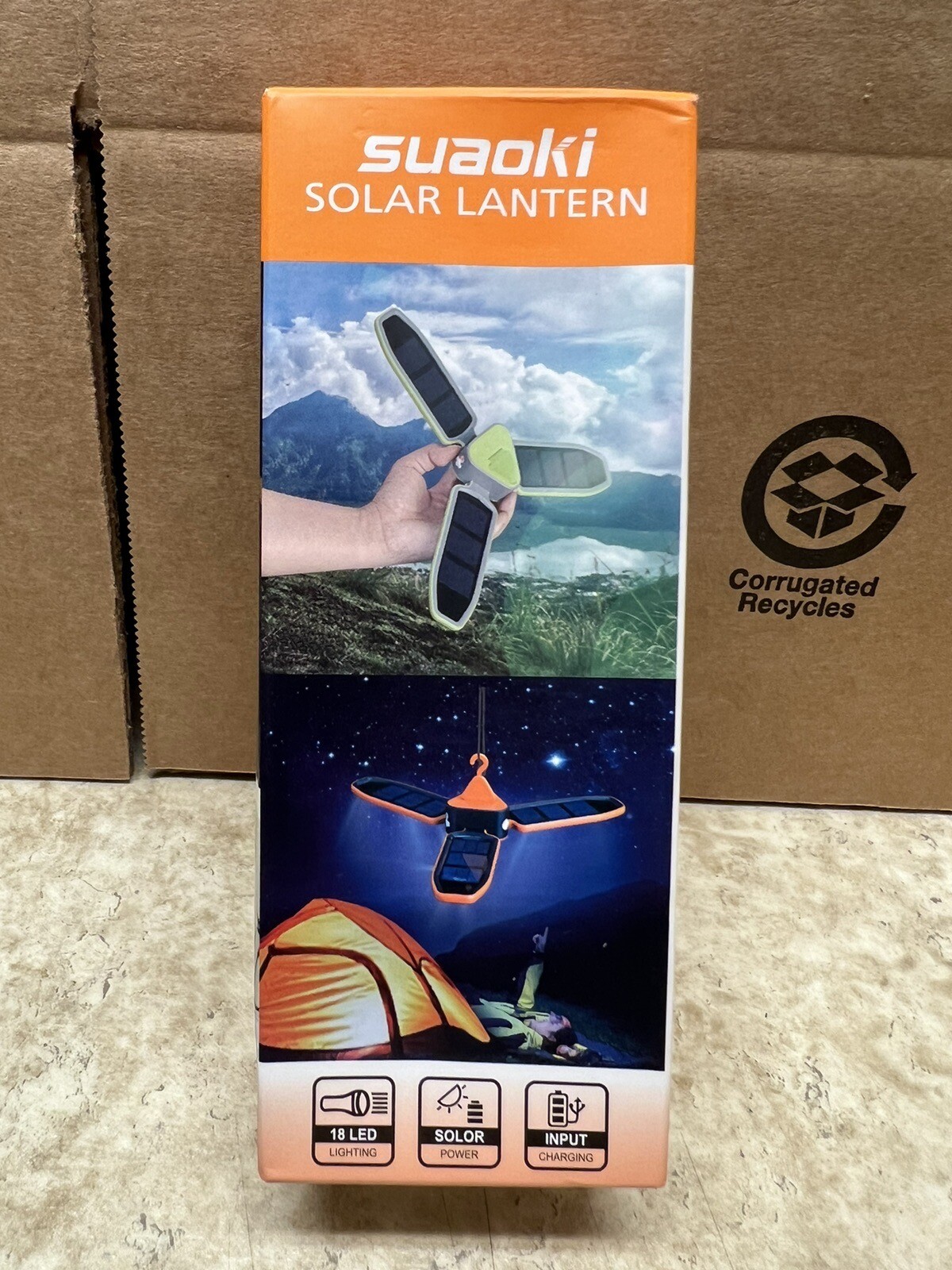 Suaoki Solar Power Rechargeable Battery LED Camping Tent Lig
