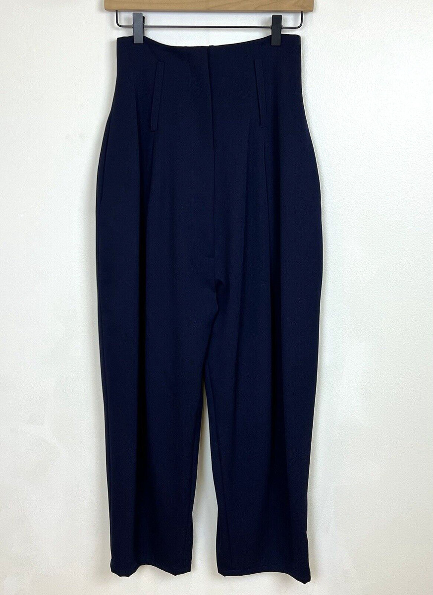 Vtg Sara Sturgeon Clothes XS/S Pants Barrel Blue Wool High Waisted