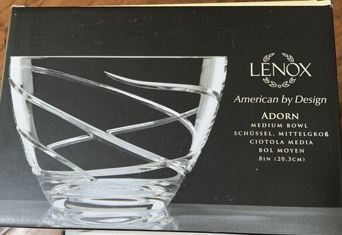 Tazón de Cristal Lenox Adorn Nuevo en Caja 8 Pulgadas Hecho y República Checa - Imagen 3 de 3