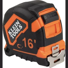 Klein Tools Tape Measure 16Ft Magnetic Double Hook Measuring Hand Tool Belt Clip