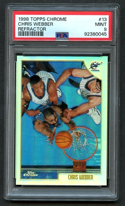 1998 Topps Chrome Refractor CHRIS WEBBER #13 PSA 9 MINT Sacramento Kings Low Pop