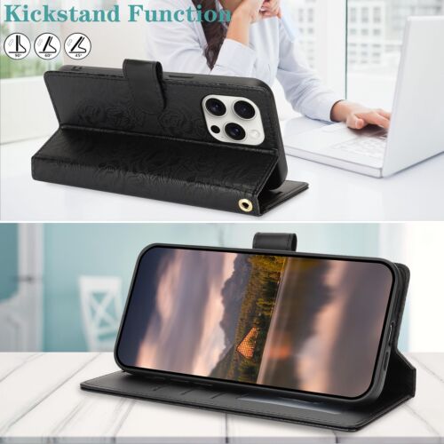 Floral Embossed Wallet Case For Samsung Galaxy S25 S24 S23 S22 S21 S20+ FE Ultra - Picture 6 of 57