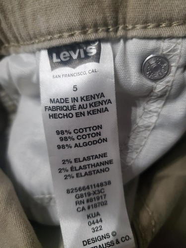 levis kids beige straight pull on pants size 5 - Picture 4 of 4