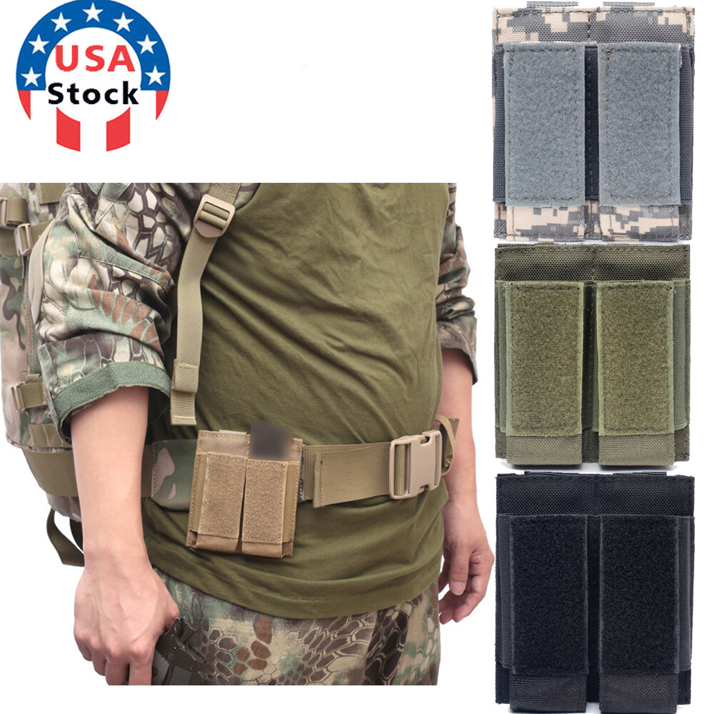 Molle Tactical Pistol Double Magazine Pouch Belt Mag Holder Bag Outdoor Gun Bag-image