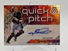 2021 Panini Mosaic Zach Collins Silver Disco Quick Pitch Auto #QPA-ZC White Sox
