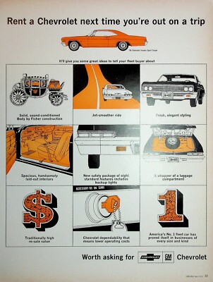 Original Chevrolet AD: Rent a Chevrolet next time you're out on a trip