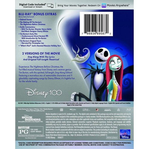 The Nightmare Before Christmas - Disney100 Edition Walmart Exclusive Blu-ray - Imagen 4 de 4