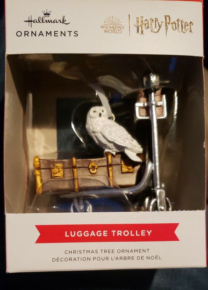 Harry Potter Hogwarts Luggage Trolley Christmas Ornament 2022 Hallmark
