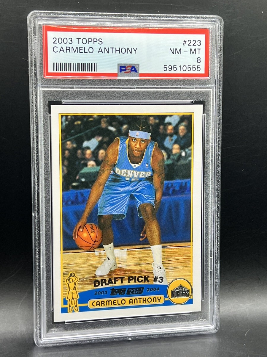 2003-04 Topps Carmelo Anthony Rookie Card PSA 8 NM-MT Denver
