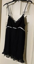 Flora Women  s Lace Sleepwear Chemises Babydoll Nightgown Black Sheer Large
