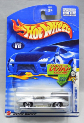 Hot Wheels SILVER CORVETTE STINGRAY 3/42 Mattel #15  B6