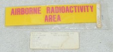 AIRBORNE RADIOACTIVITY AREA RADIATION INSERT 8 1 / 8" X 1 1 / 4" LOT OF 5
