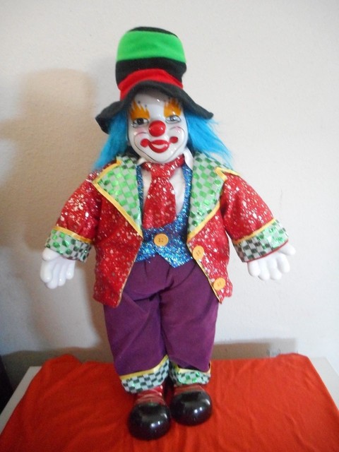 large porcelain clown dolls
