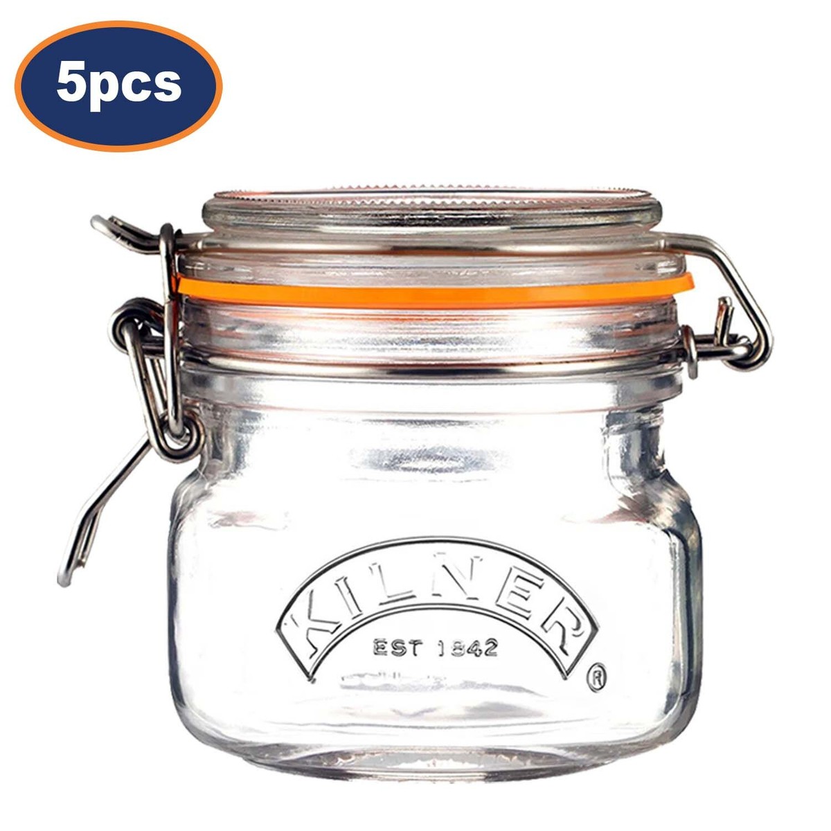 Glass Jar 250ml Square Preserving Jar Storage w/ Airtight Clip Top