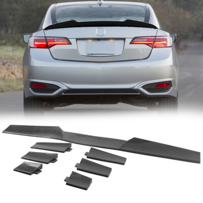 Carbon Style Rear Trunk Spoiler Roof Tail Wing Sticker For Acura TSX TLX ILX MDX