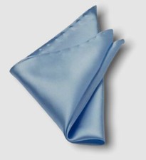  20 Club Room Men's Blue Solid Silk Pocket Square Handkerchief