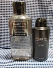2 Pcs Set Bath  Body Works Black Tie 3-In-1 Hair Face  Body Wash  Body Spray