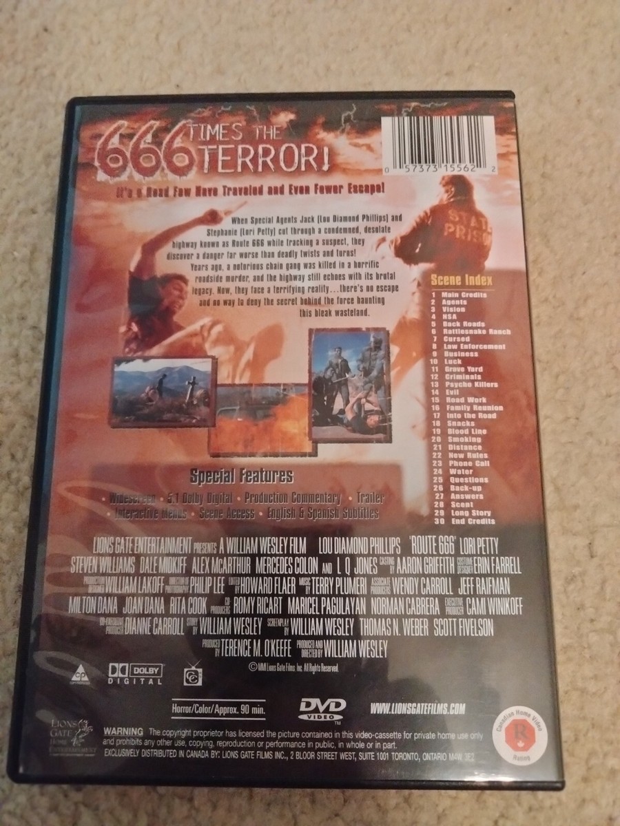 ROUTE 666 horror DVD 2001 LIONS GATE Lou DIamond Phillips Rare