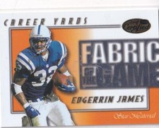 2000 Leaf Certified #FG-63 Edgerrin James Fabric of the Game #/750