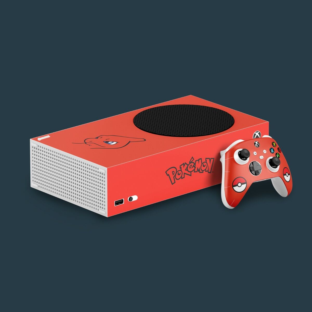 Xbox Series X / S Vinyl Skin & 2x Controller Skins, Pokémon Themed.