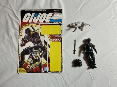 GI Joe 1985 Snake Eyes Commando Figure K9 Wolf UNPUNCHED CARD ~rare