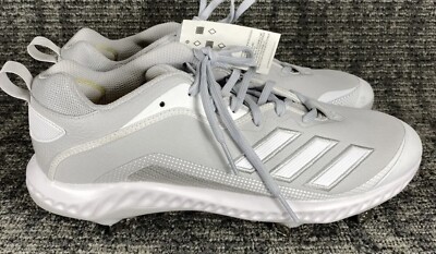 Adidas White Metal Baseball Cleats Icon 6 Bounce White/Silver Men\'s Size‎ 7 New. Adidas Icon 6 Bounce Men main image 3