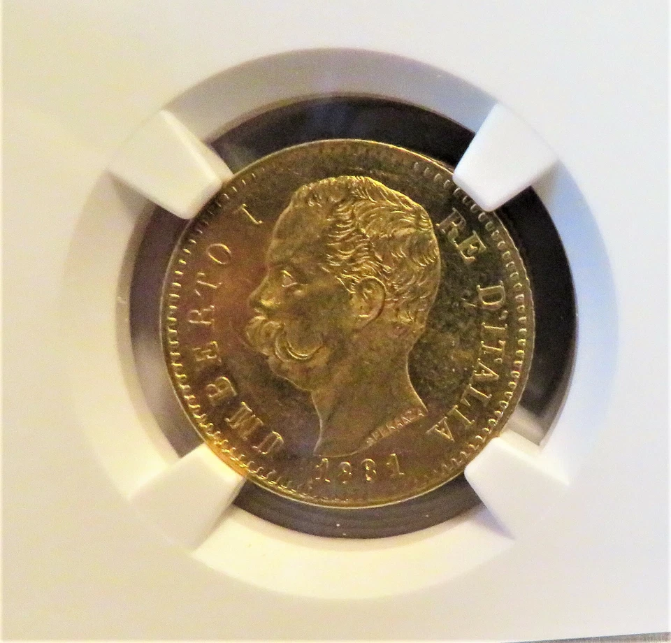 1881R Italy Gold 20 Lire NGC MS63 * FREE Shipping * - Image 3 of 4