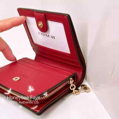 NWT Coach Snap Wallet In Signature Canvas With Cherry Print