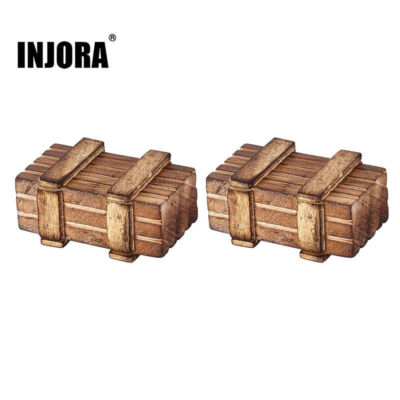 INJORA Holzkiste Dekoration Zubehör für 1/18 1/24 RC Crawler Auto, 2PCS