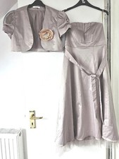 Bridesmaid Prom Occasion Dress with Matching Jacket Set-Pre Owned-Size 14