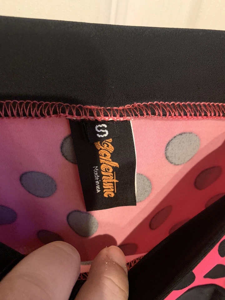 New J. Valentine Sexy Minnie Mouse Costume Hot Pink Black Adult Sz S Dress Ears - Image 3 of 4