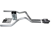 Ford F-150 Truck 87-97 2.5 Dual Exhaust Kits 1 Chamber Muffler Slash Tips