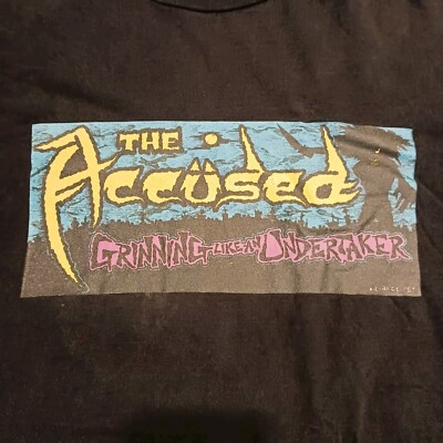 The Accused Vintage T Shirt 1990 Grinning Like An Undertaker Tour Seattle Thrash