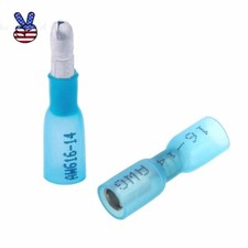 Heat Shrink Bullet Wire Connectors 16-14AWG Male Female Crimp Terminals 100X