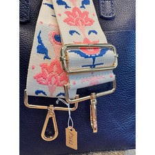 Crossbody Purse Strap Flower Blue Pink Tan Aztec Bag Strap Guitar Strap NEW