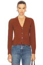 NEW, Veronica Beard Solene Cashmere Cardigan in Orange Bandy Sz XS S8184