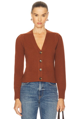 NEW, Veronica Beard Solene Cashmere Cardigan in Orange Bandy Sz XS #S8184