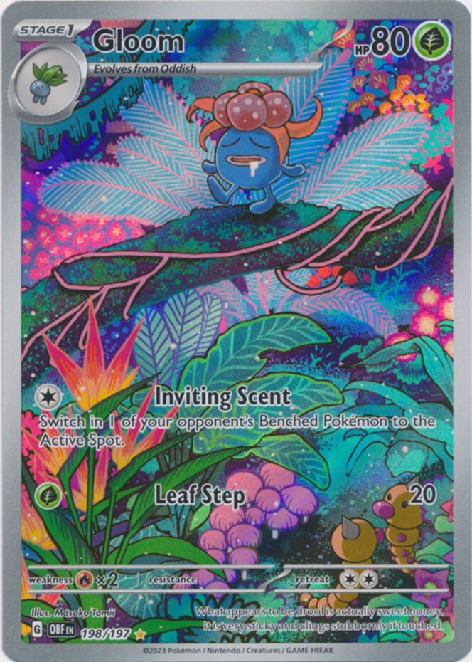 Moderately Played Gloom - 198/197 - Illustration Rare Pokemon Obsidian Flames