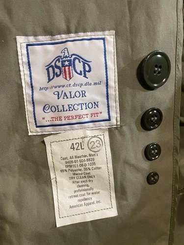 Valor Collection Coat Men’s Size 42XL Belted  Military Trench , Removable Liner  image 3