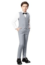 Boys Suit Kids Formal Wedding Tuxedo Dress Suits for Teen 7 Years Light Gray