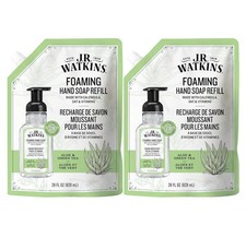 J.R. Watkins Foaming Hand Soap Refill, Aloe Green Tea, 28 fl oz, 2 Pack