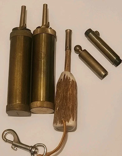 2 CVA Black Powder Flasks, Black Powder Ball Starter, and 2  Powder Measuring 